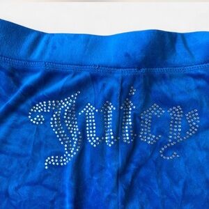 Vintage Y2K Juicy Couture OG Big Bling Velour Pants Size Large "Dark Blue" RARE